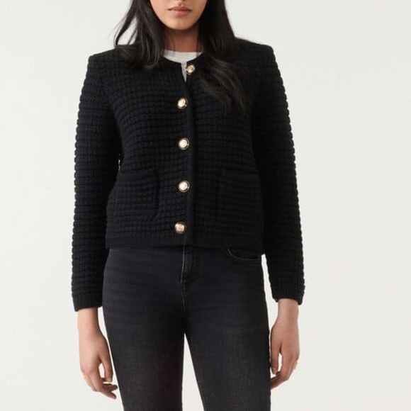 Dress Forum Sweaters - Dress Forum Black Knitted Sweater With Buttons Size Small